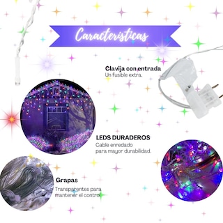 Foto 4 | Cascada de Luces de Navidad Dosyu Ice300l Multicolor