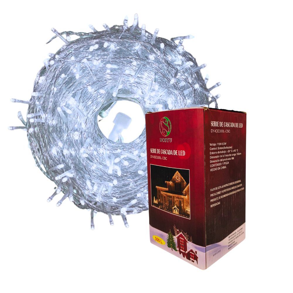 Cascada de Luces ee Navidad Dosyu Ice300l color Blanco Frio $309