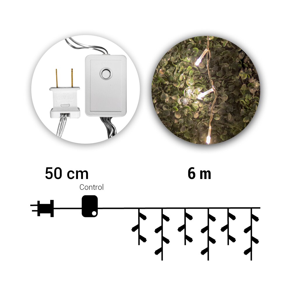 Foto 4 pulgar | Serie Cascada  Navideña Luz Led Cálida Importadora La Merced 300 Focos 6 m paquete 3 piezas