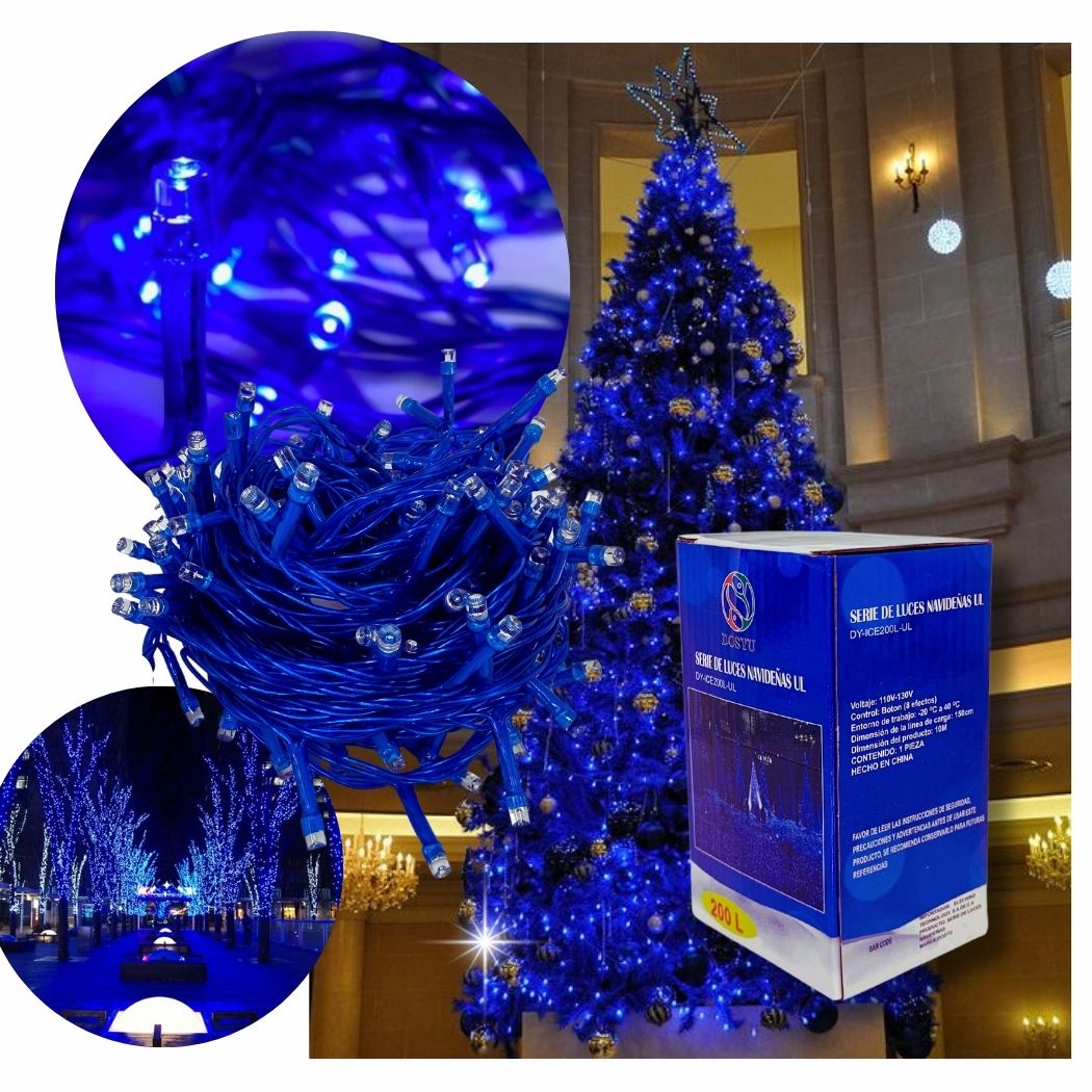 Serie Navideña Dosyu 10 m 200 Leds color Azul $229