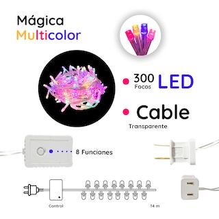 Foto 3 | Serie Navideña Mágica Luz Led Multicolor Pastel Navicolors 300 Focos 14 Mt Paquete 3 Pz