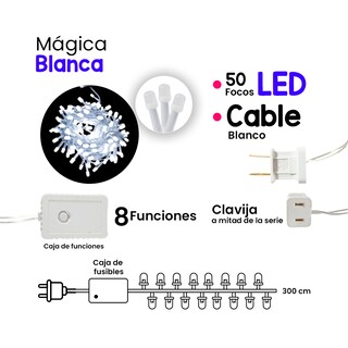 Foto 2 | Serie Navideña Luz Led Blanca Fría Navicolors 50 Focos 3 M Paquete 6 Pz