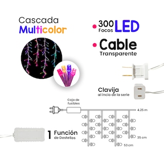 Foto 2 | Serie Navideña Luz Led Multicolor Destellos Navicolors 300 Focos 3.25 M