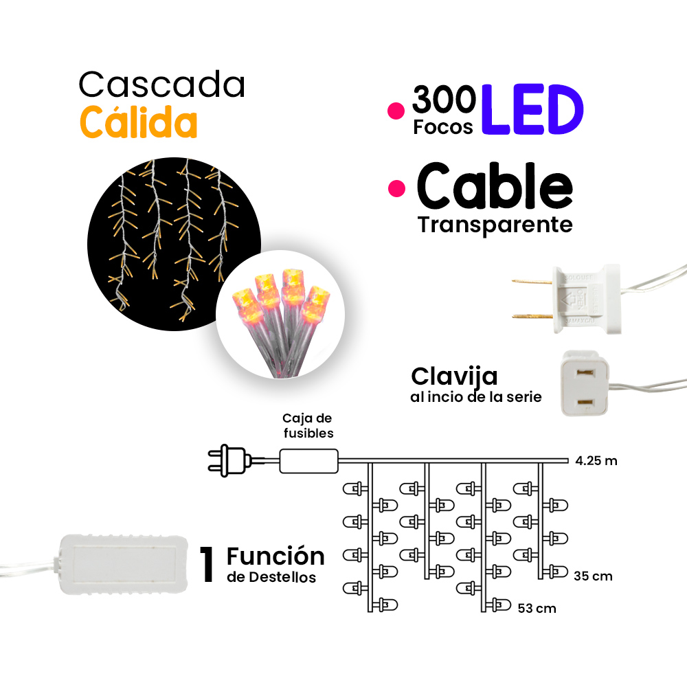 Foto 3 pulgar | Serie Navideña Luz Led Cálida Destellos Navicolors 300 Focos 3.25 M