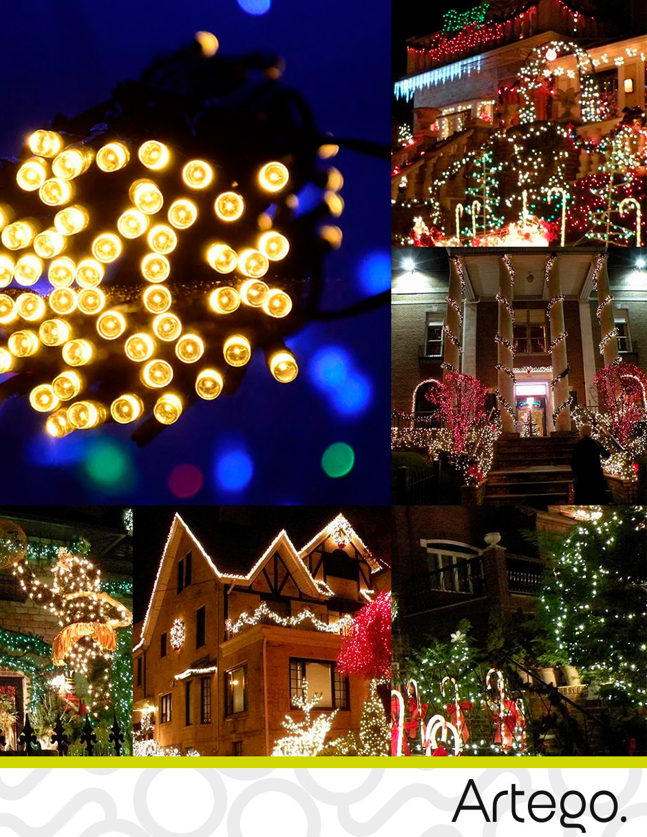 Foto 6 | Luces de Navidad Serie de 200 LED Luz Cálida Artego Uso Interior Exterior