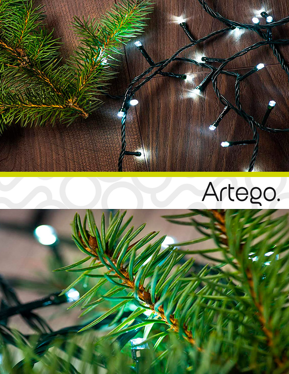 Foto 4 | Luces de Navidad Serie de 200 LED Luz Blanca Artego Uso Interior Exterior