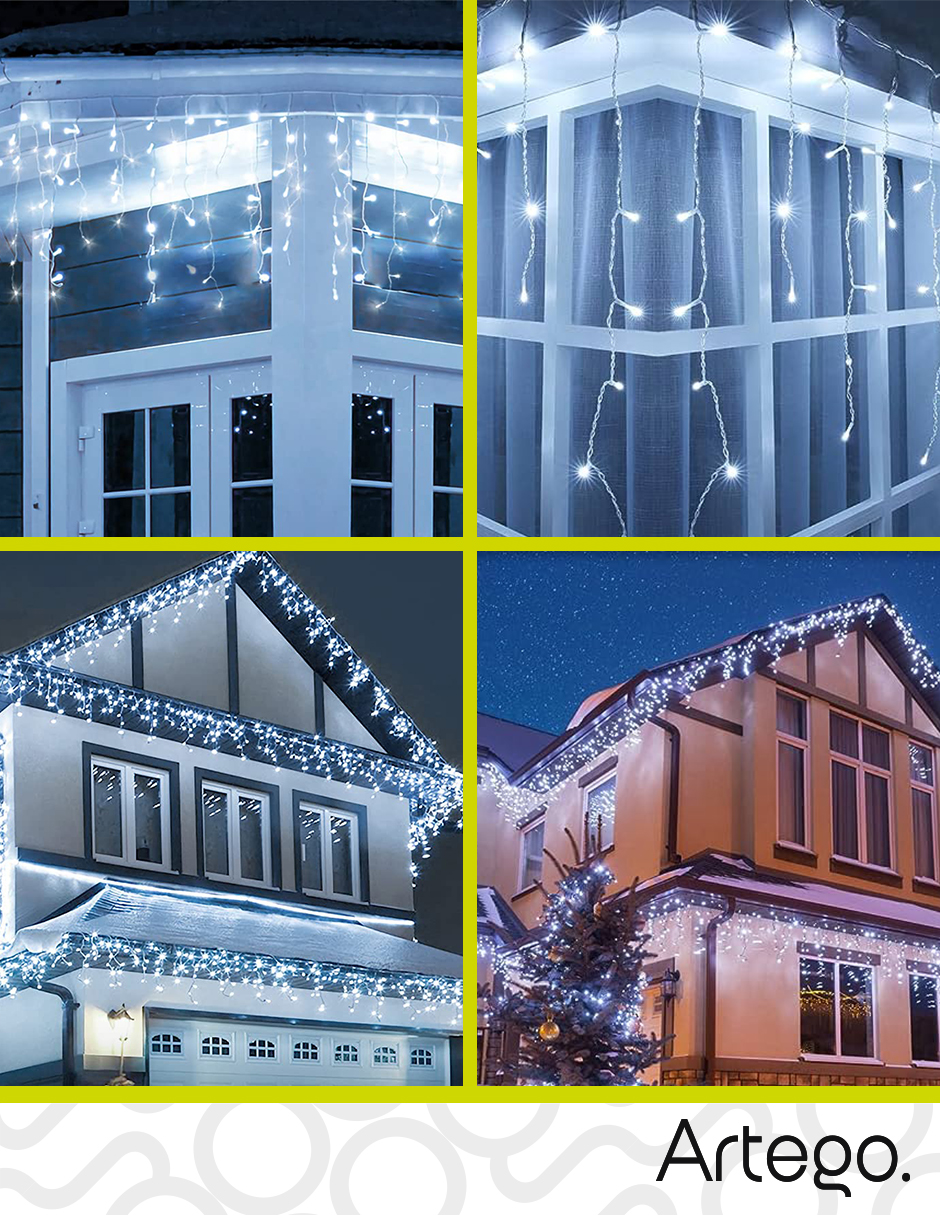 Foto 4 | Luces de Navidad Tipo Cascada Artego 192 Led Luz Cálida