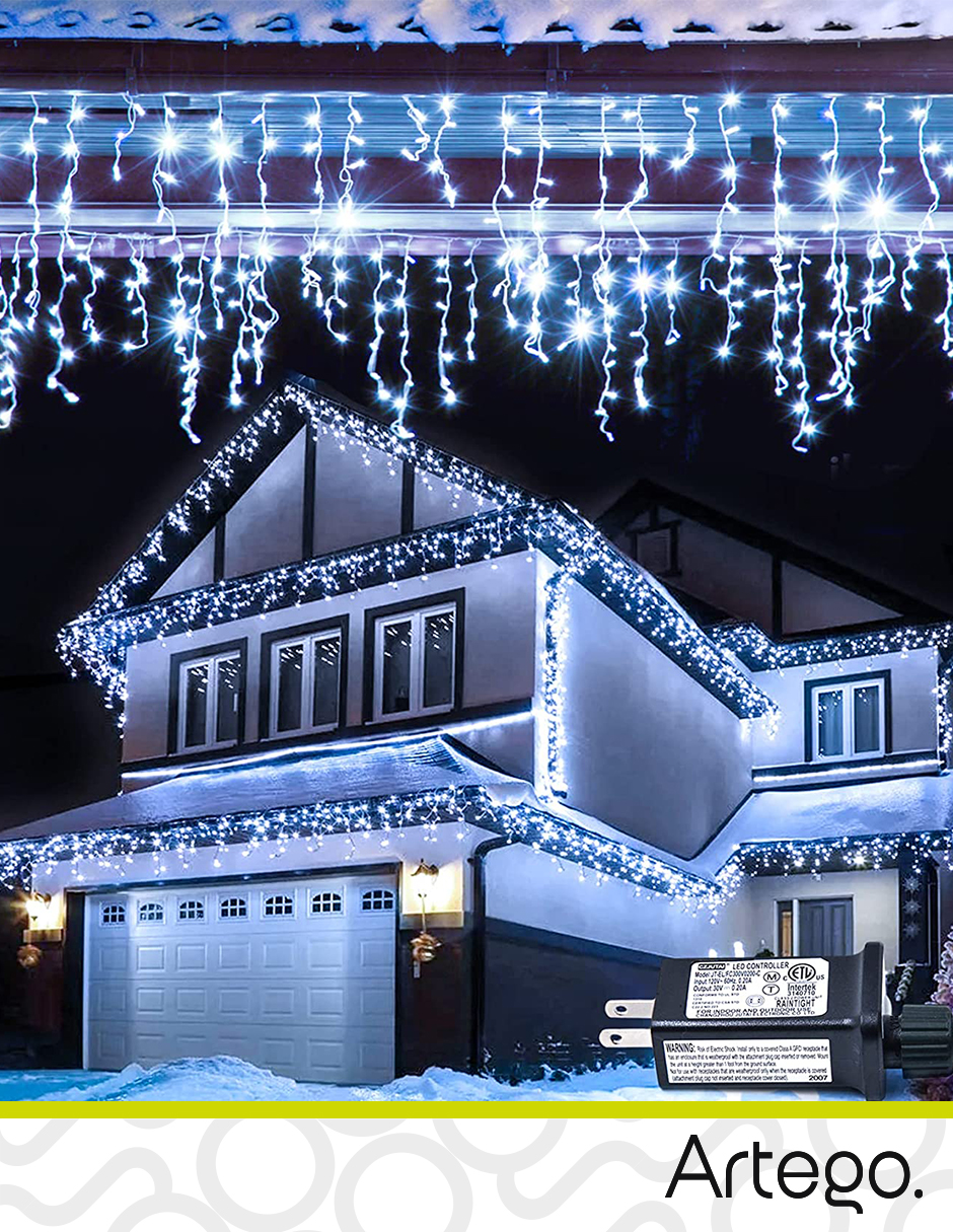 Foto 5 | Luces de Navidad Tipo Cascada Artego 192 Led Luz Cálida