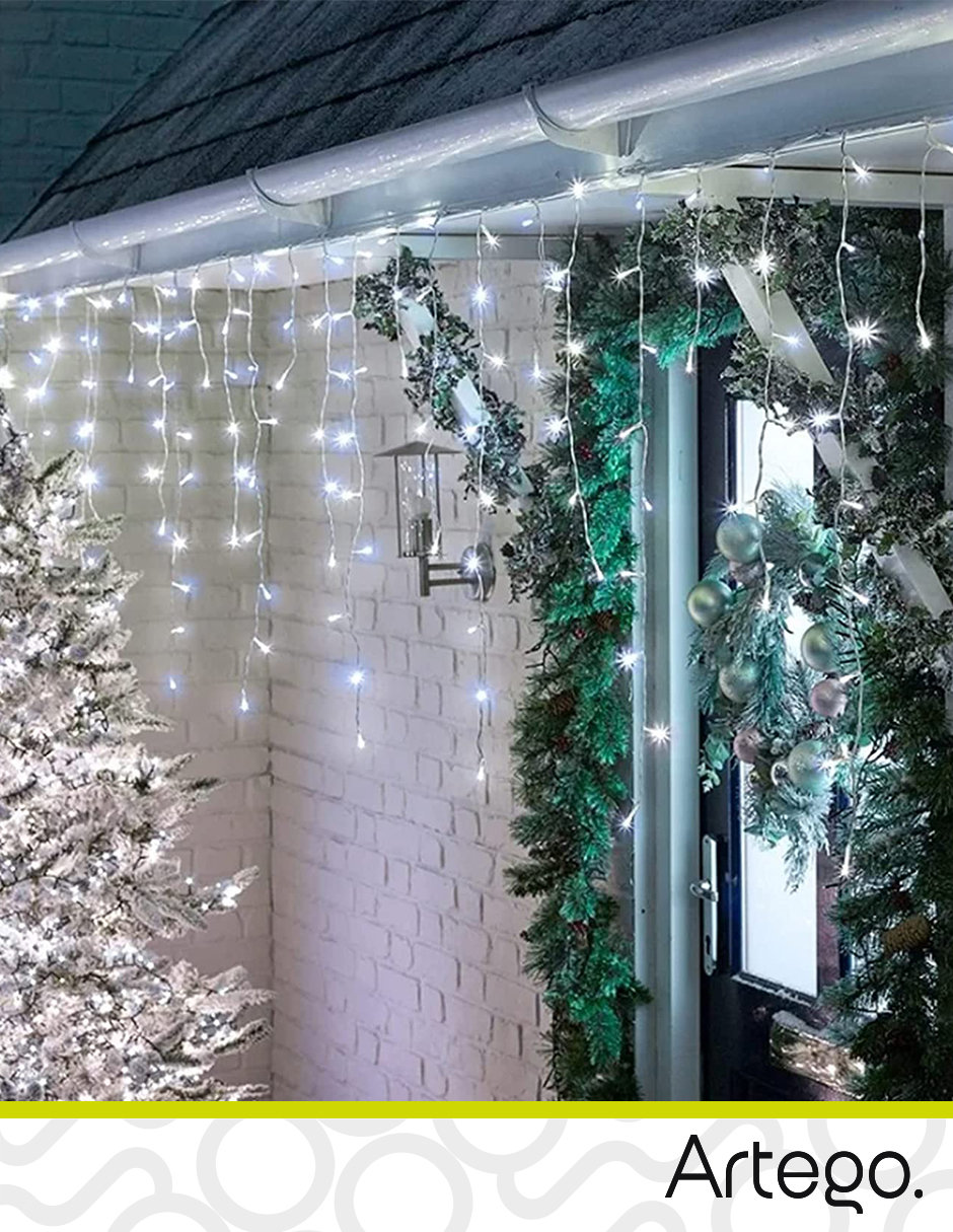 Foto 7 | Luces de Navidad Tipo Cascada Artego 192 Led Luz Cálida