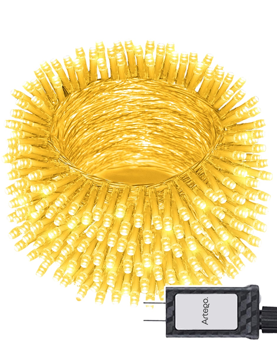 Luces de Navidad Serie de 500 LED Luz Cálida Artego Uso Interior Exterior $629