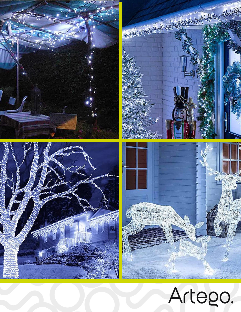 Foto 7 | Luces de Navidad Serie de 500 LED Luz Blanca Artego Uso Interior Exterior