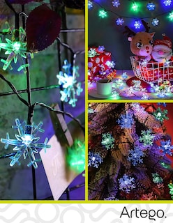 Foto 2 | Luces De Navidad Solares Serie De 100 Led Luz Verde Azul Artego Uso Exterior