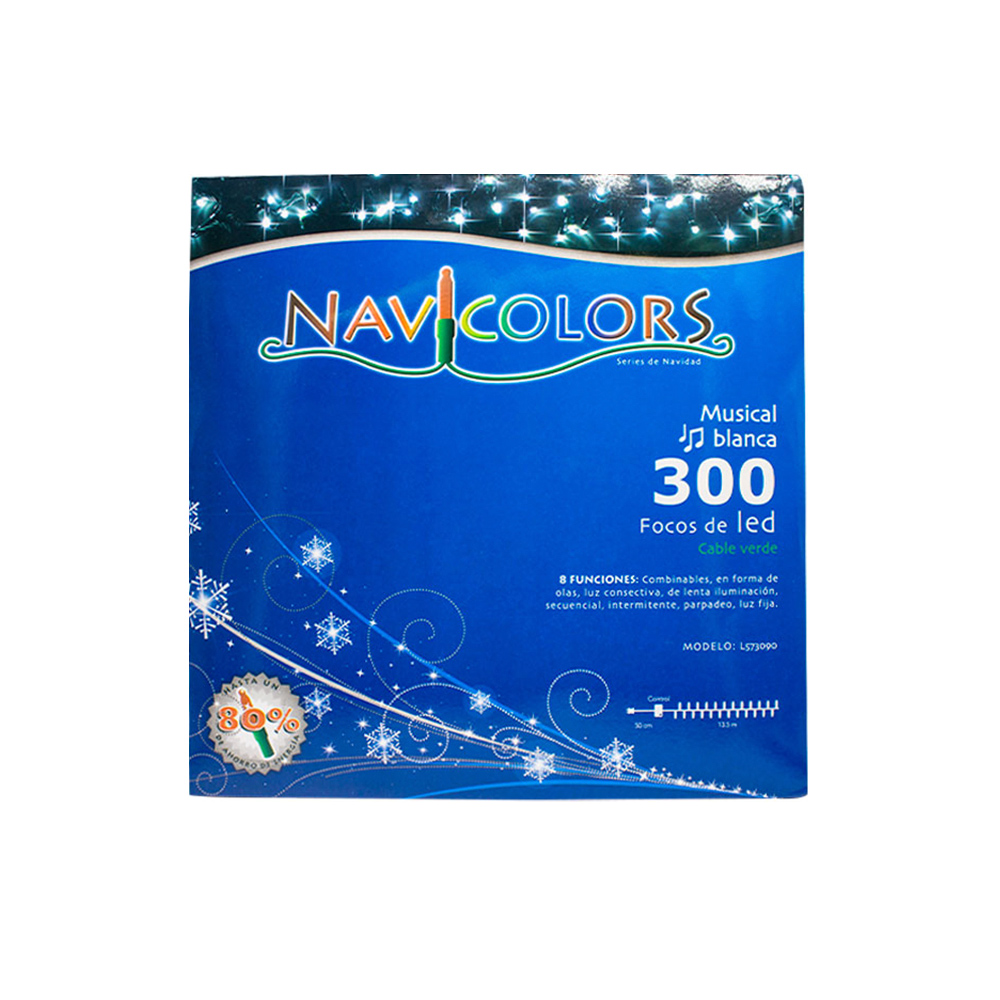 Foto 3 | Serie de Luces Navideñas Navicolors Musical Luz Led Blanca 300 Focos 13 m