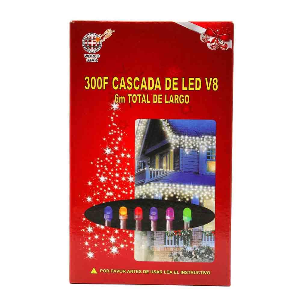 Luces Navideñas de Cascada 300 Focos V8 Luz  Multicolor $629