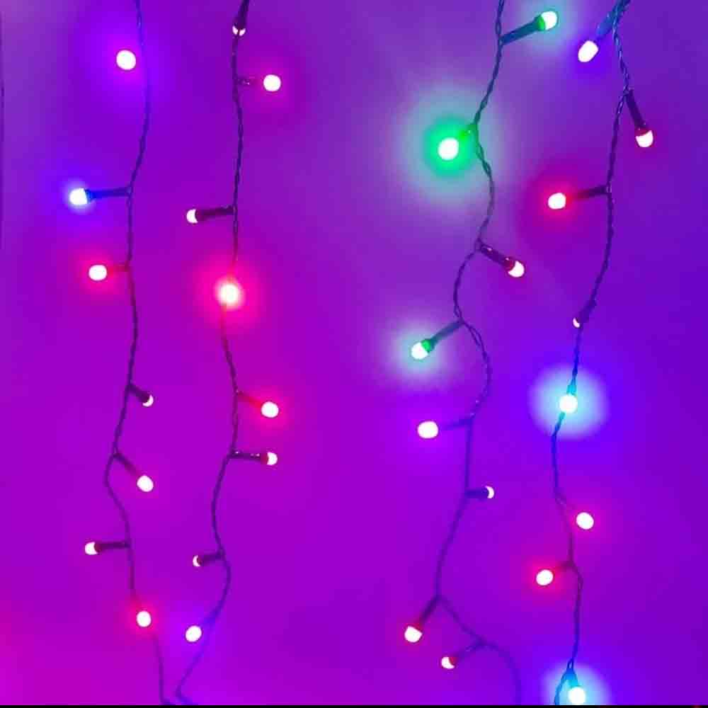 Foto 4 pulgar | Luces Navideñas de Cascada 300 Focos V8 Luz  Multicolor