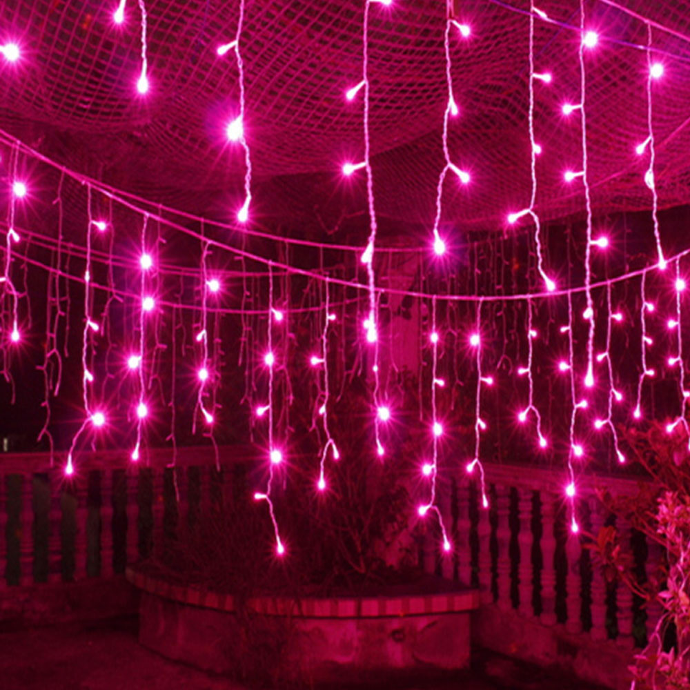 Foto 4 pulgar | Cascada 500 Focos Luz Rosa