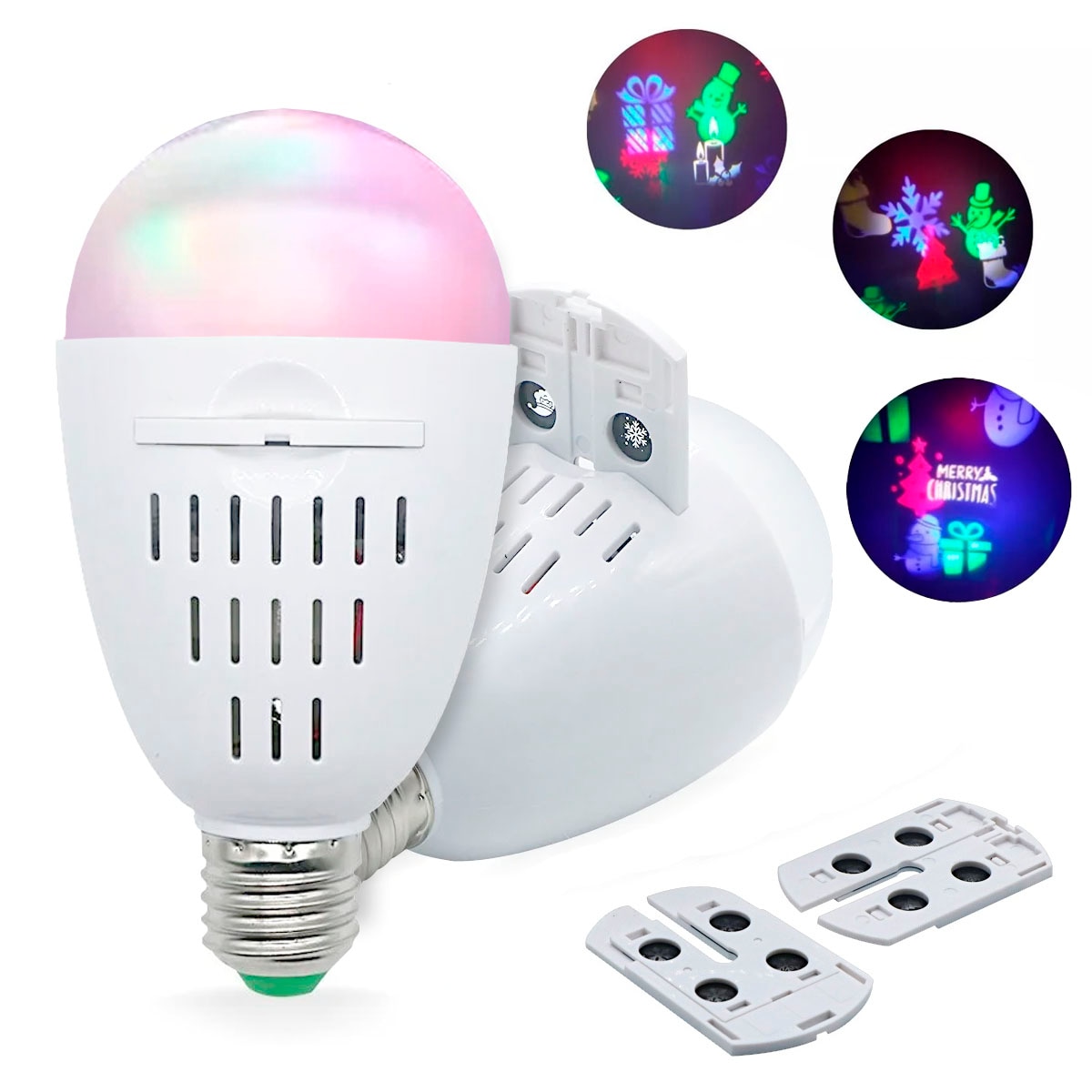 Super Foco Luces Navidad Kimhi Proyector Led con 3 Discos Figuras Navideñas Multicolor 4w $240