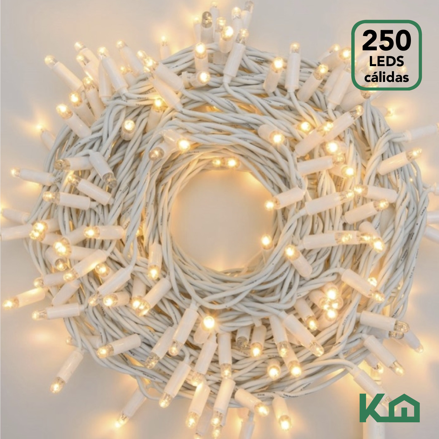 Foto 4 pulgar | Serie de Luces Navideñas KingsHouse 250 Leds Luz Cálida 23 m