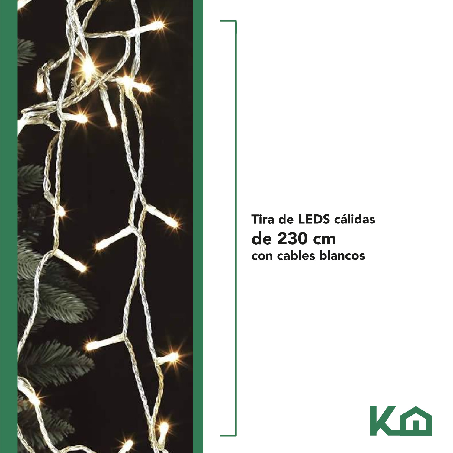 Foto 5 | Serie de Luces Navideñas KingsHouse 250 Leds Luz Cálida 23 m