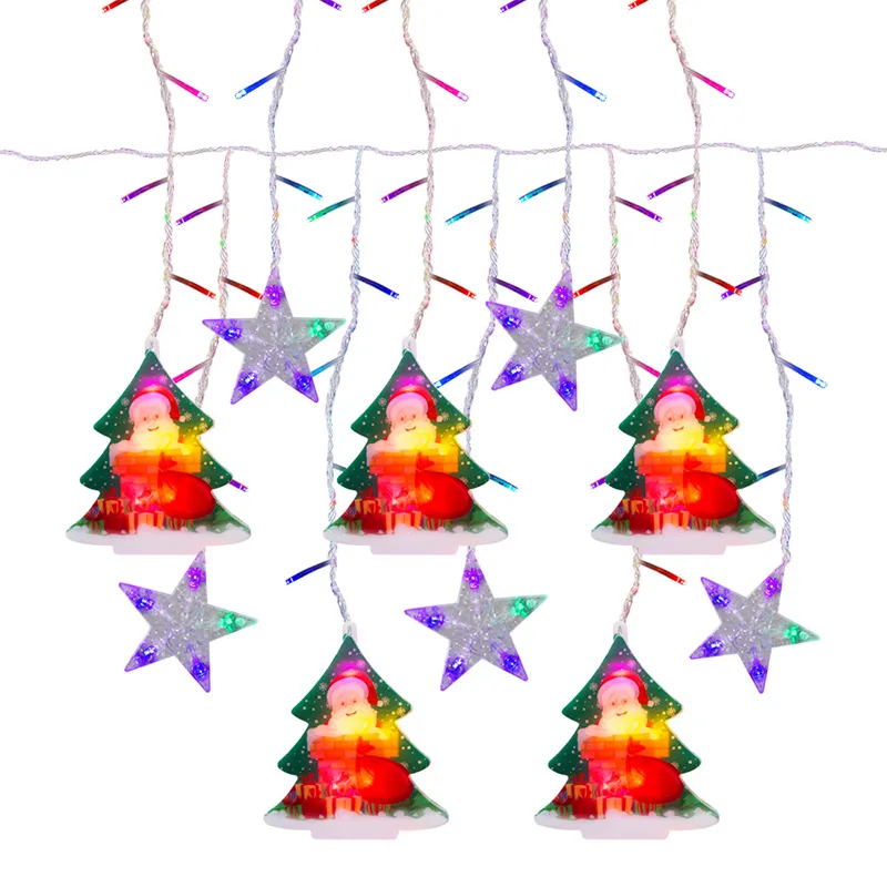 Foto 2 pulgar | Cortina de luces Led Multicolor con Figuras Navideñas 3 M