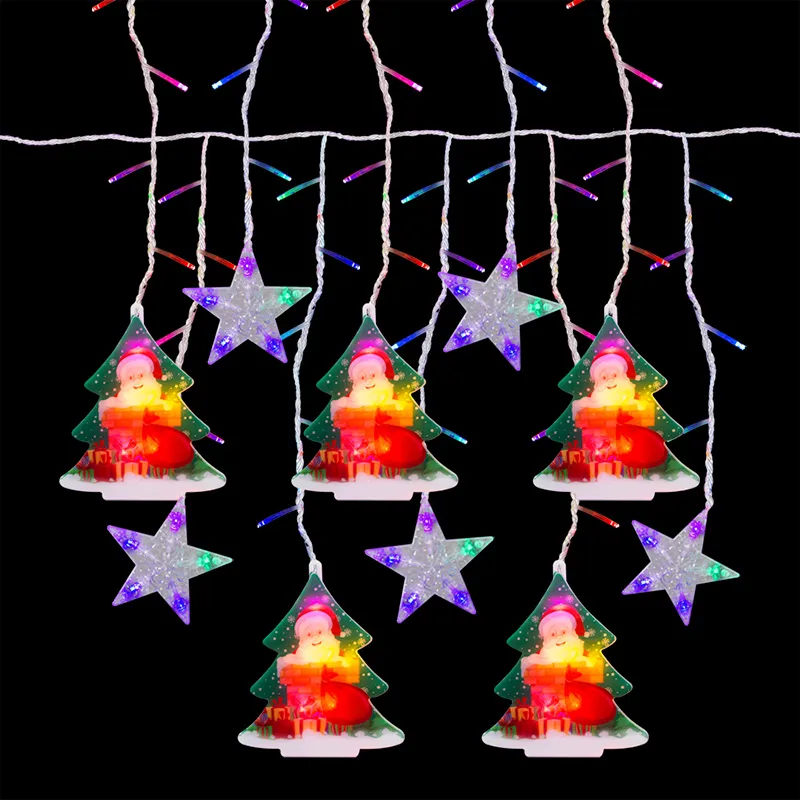Foto 5 pulgar | Cortina de luces Led Multicolor con Figuras Navideñas 3 M