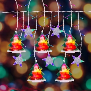 Foto 5 | Cortina de luces Led Multicolor con Figuras Navideñas 3 M
