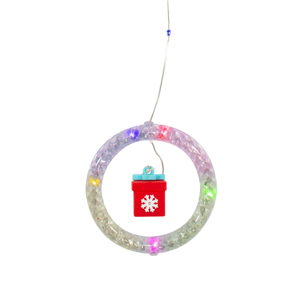 Foto 4 pulgar | Cortina Navideña Led Aros Multicolor con Figuritas Navideñas 3 M