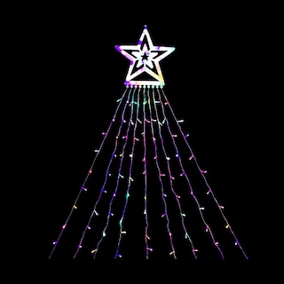 Foto 4 | Estrella Navideña con Cortina de Luz Multicolor Serie 300 Led 2.10 mts