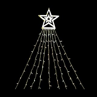 Foto 4 | Estrella Navideña con Cortina Serie de 300 Luces Led Luz Blanca 2.10 mts