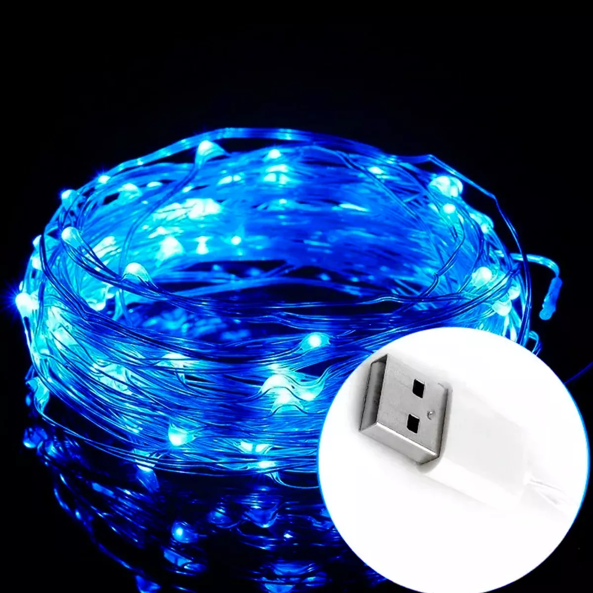 Foto 4 | Serie Navideña KIMHI USB 100 Focos LED Varios Colores Alambre 12M