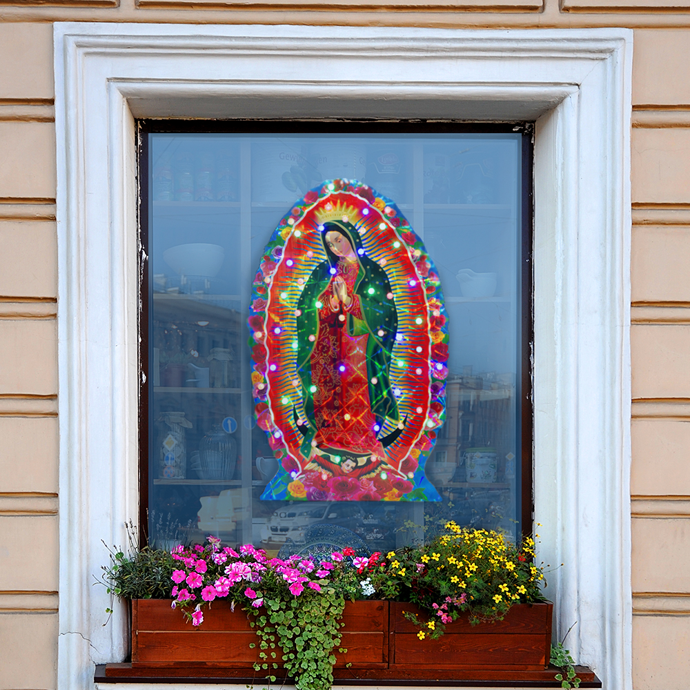 Foto 7 pulgar | Serie Navideña con Imagen Virgen de Guadalupe Navicolors 60 Focos Leds