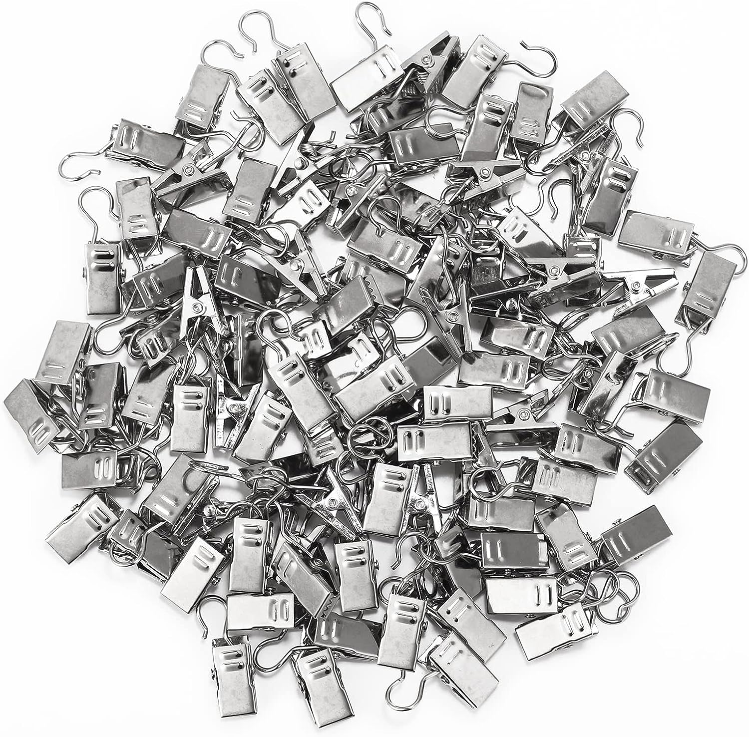 Foto 5 pulgar | Clips para cortinas de acero inoxidable Jieyou - Paquete de 32 piezas con ganchos en forma de S