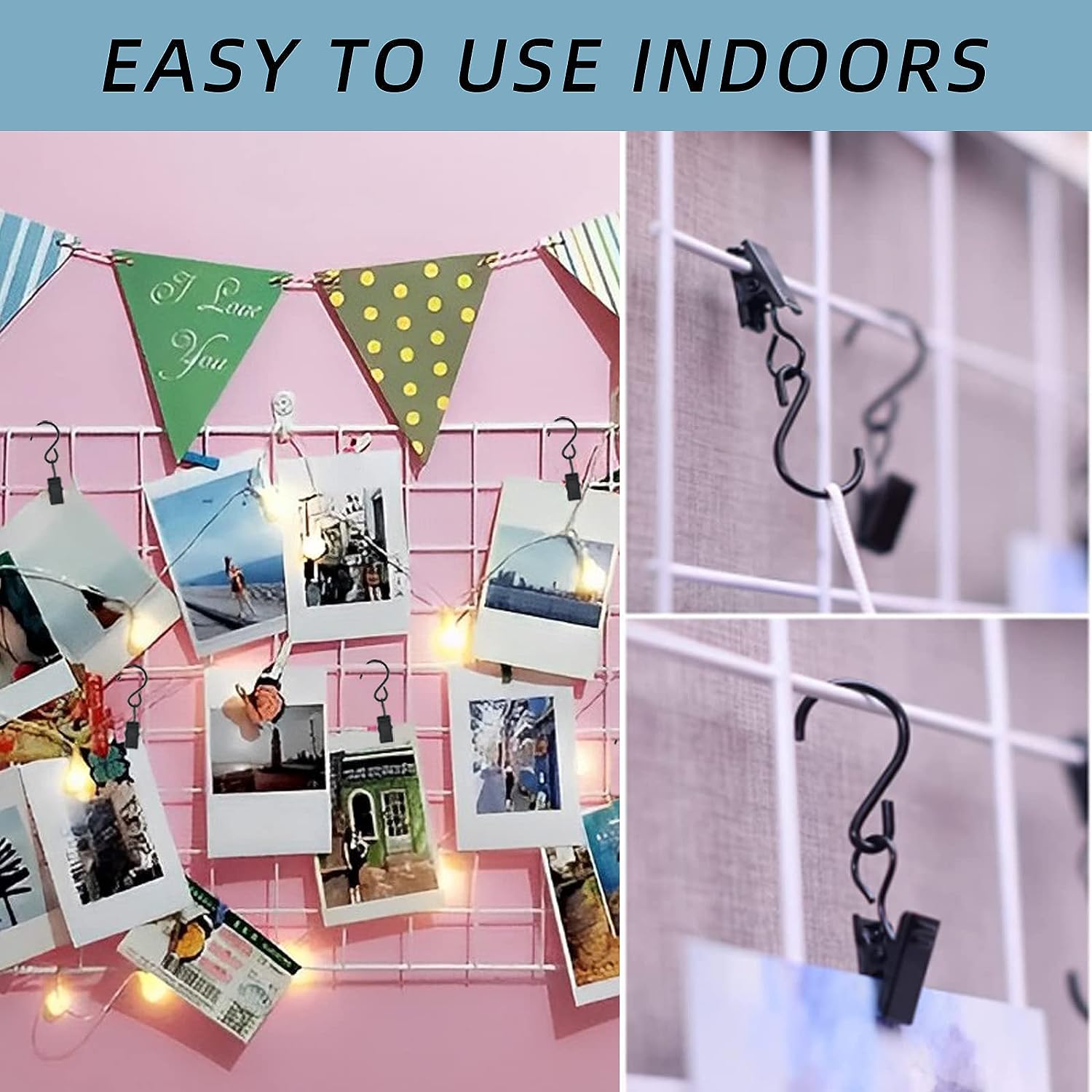 Foto 5 | Pinzas para cortinas Jieyou - Juego de 50 unidades con ganchos en forma de S de 6 cm