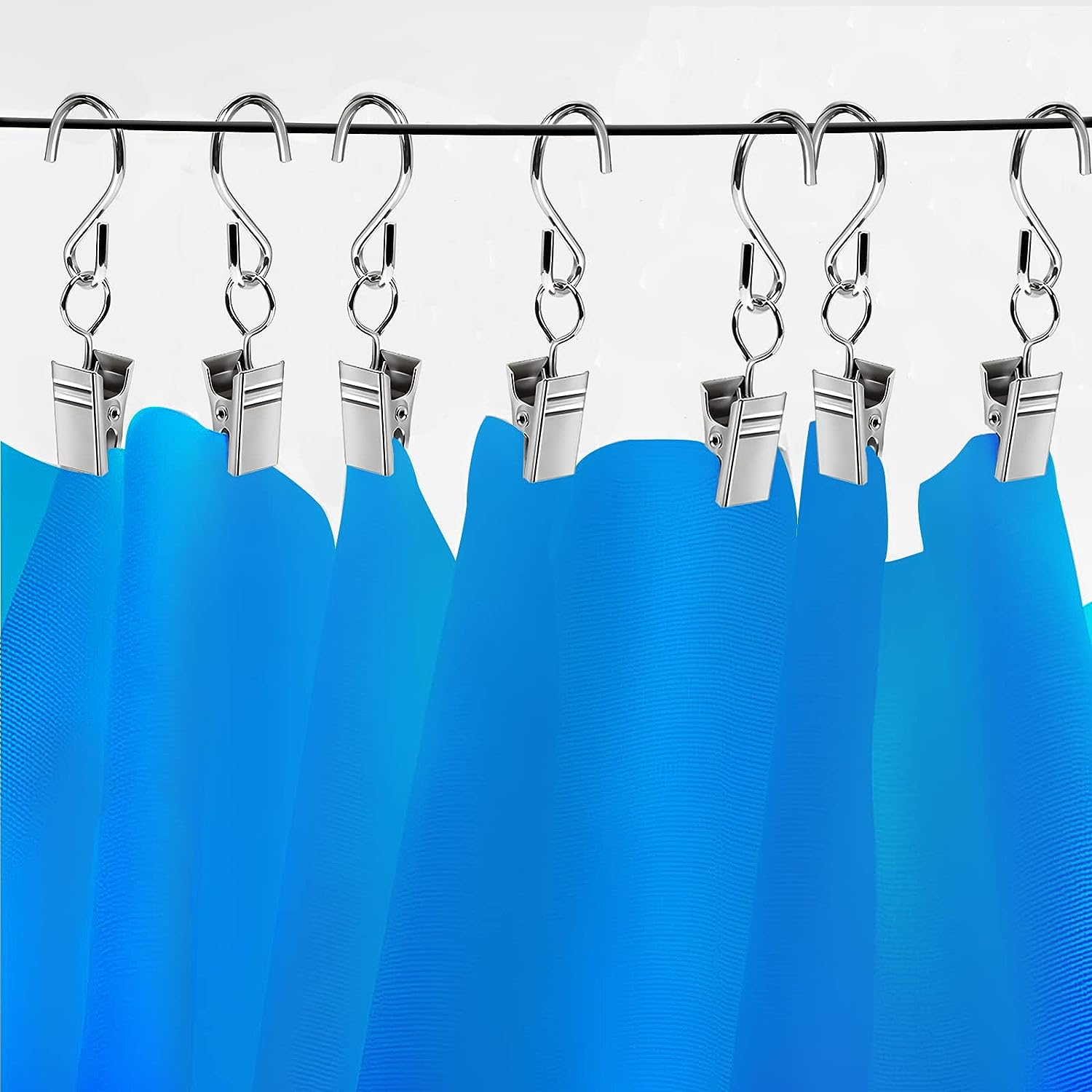 Foto 7 | Pinzas para cortinas Jieyou - Juego de 50 unidades con ganchos en forma de S de 6 cm