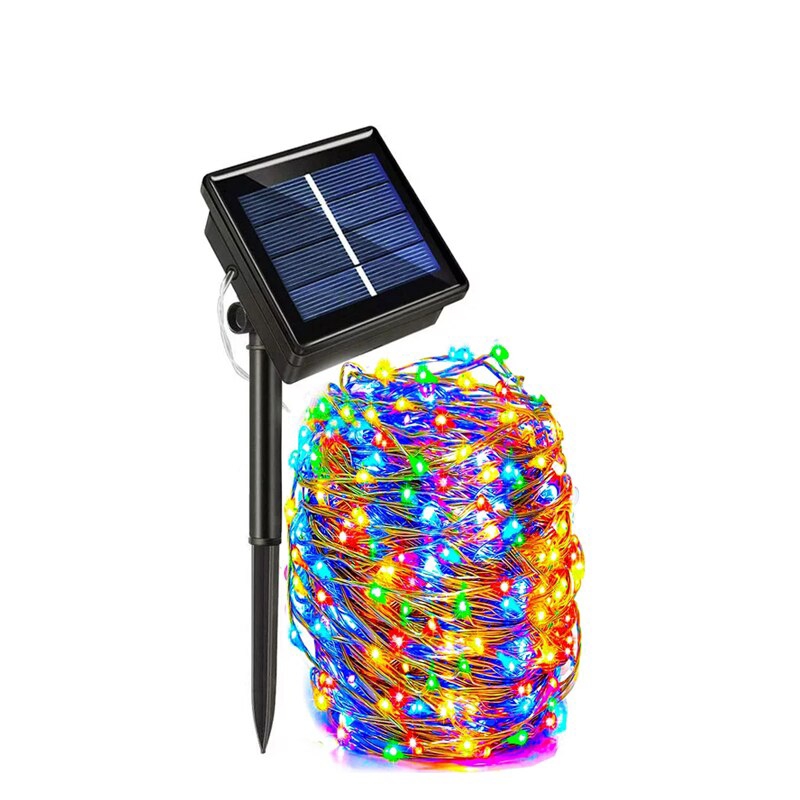 Guirnalda Solar Con Forma De Guirnalda De Alambre, 200 Led, 20 M, Multicolor - Venta Internacional.