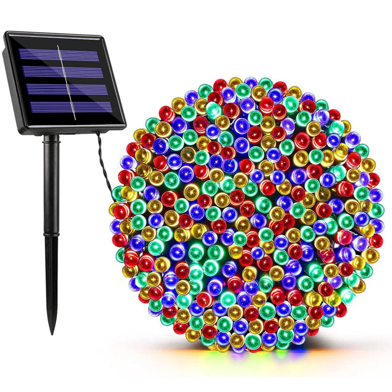 Guirnalda Navideña Con Luces Solares, 10 M, 100 Led, Multicolor, X3 - Venta Internacional.