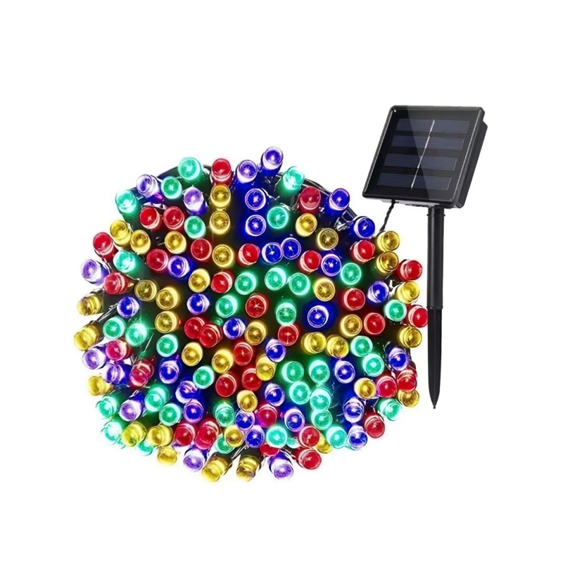 Guirnalda De Luces Solares, 10 M, 100 Led, Multicolor, Para Navidad - Venta Internacional.