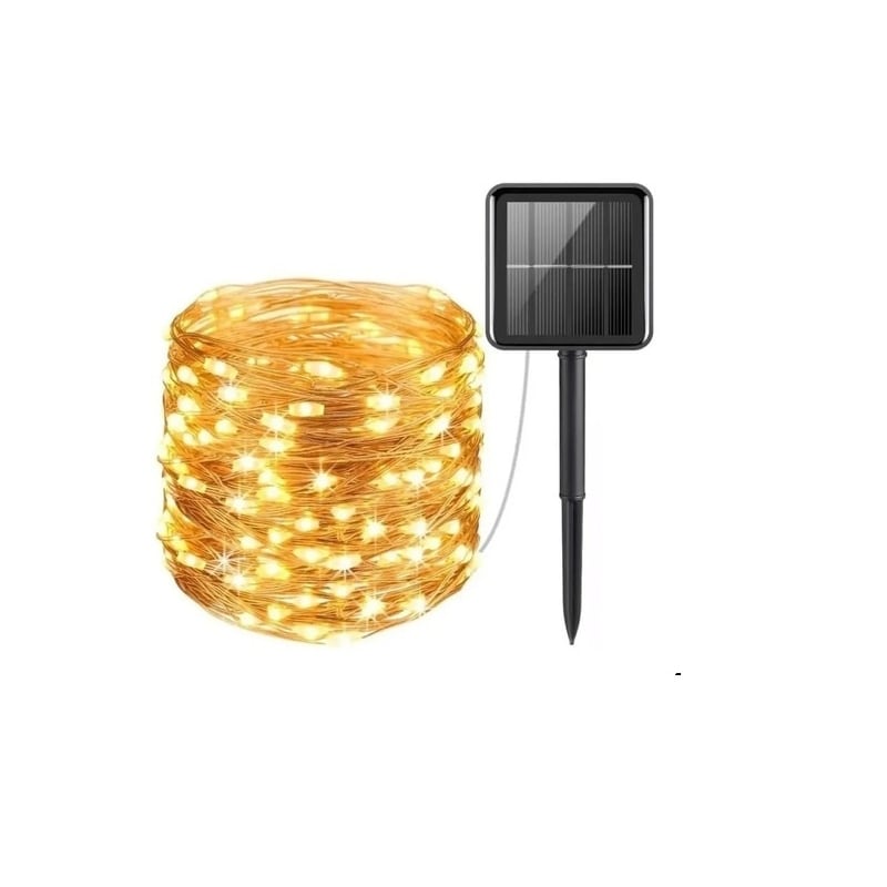 Guirnalda Solar Con Forma De Guirnalda, 10 M, 100 Led, Color Blanco Cálido - Venta Internacional. $591