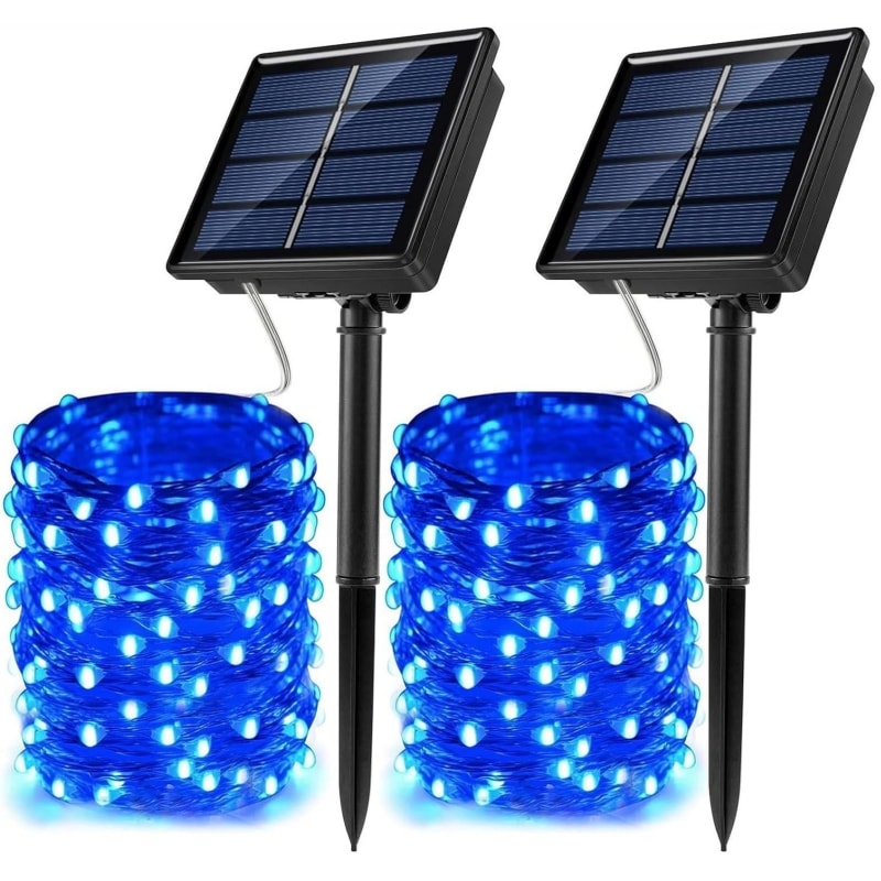 Paquete De Luces Led Etho Import Solar Fairy De 32 M, 2 Unidades, Color Azul - Venta Internacional. $725