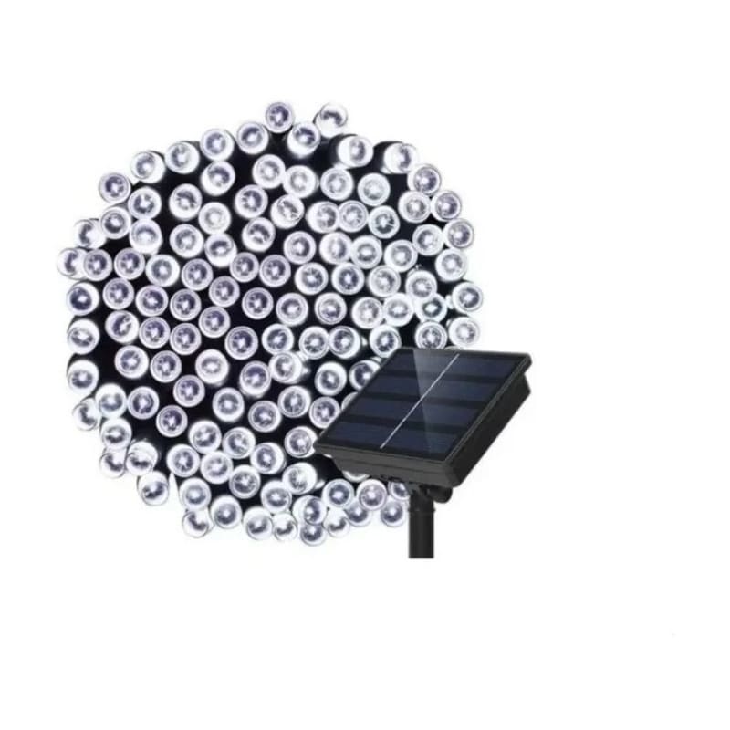 Luces Solares Guirnalda De 10 M, 100 Led, Color Blanco Frío Con Panel Solar - Venta Internacional. $479