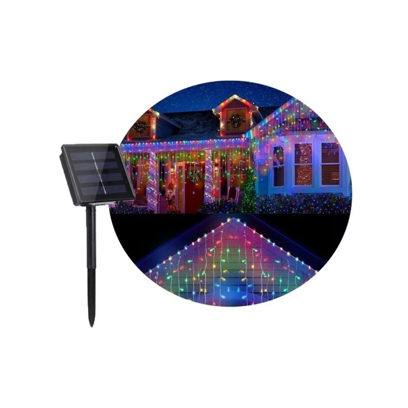 Foto 2 pulgar | Luces Solares En Forma De Cascada Partyglobes 200 Led, 5 M, Multicolor - Venta Internacional.