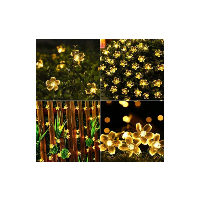 Foto 4 pulgar | Luces Led Solares Decorativas De 7 M 50 Led para Flores De Exterior - Venta Internacional