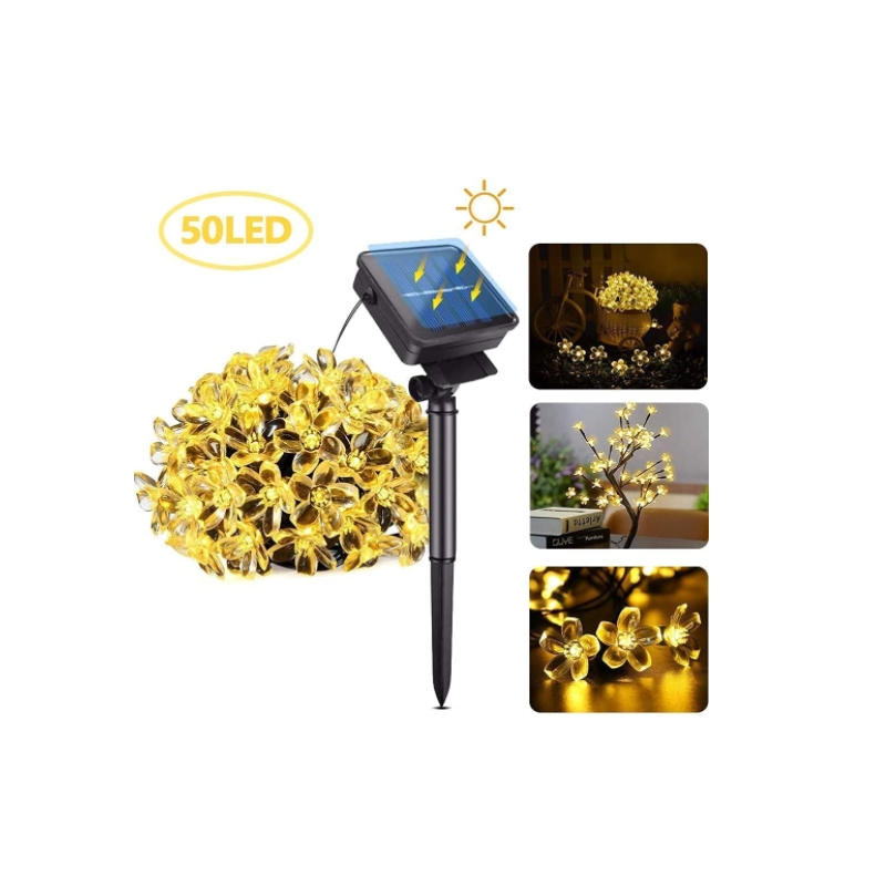 Foto 6 pulgar | Luces Led Solares Decorativas De 7 M 50 Led para Flores De Exterior - Venta Internacional