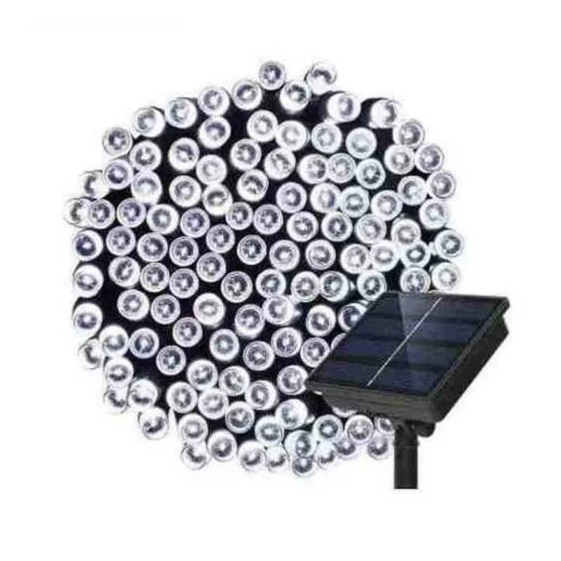 Luces Led Solares Con Forma De Guirnalda, 200 Led, 20 M, Color Blanco Frío, Navidad - Venta Internacional.