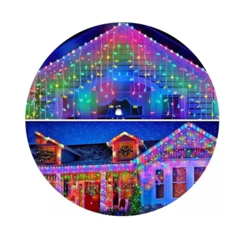 Luces Navideñas Guirnalda Waterfall Solar 200 Multicolor - Venta Internacional.