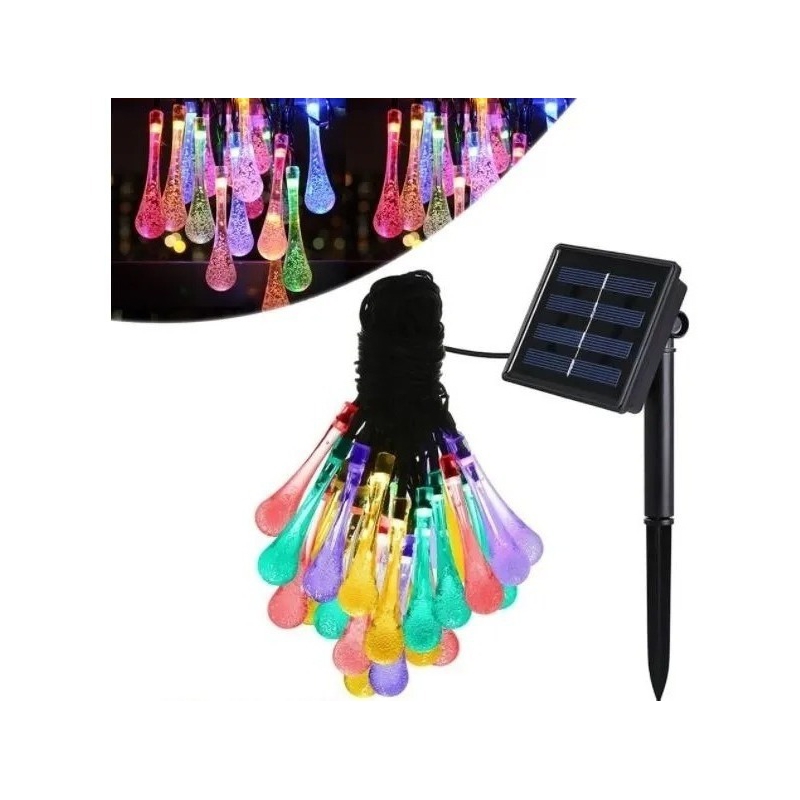 Luces Navideñas Solares Led Con Forma De Guirnalda De 6 M, Multicolor - Venta Internacional.
