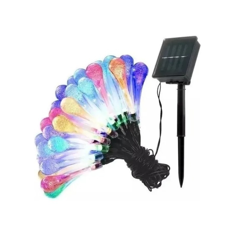 Foto 2 | Luces Navideñas Solares Led Con Forma De Guirnalda De 6 M, Multicolor - Venta Internacional.