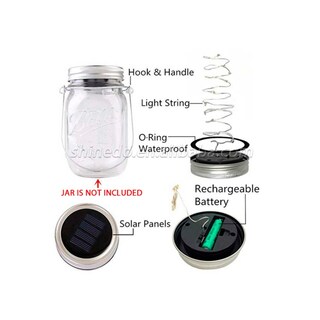 Foto 3 | Lámpara Colgante Solar Led Con Guirnaldas De Luces En Tarro De Cristal - Venta Internacional.