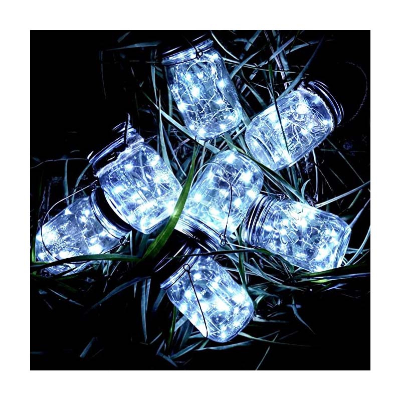 Foto 5 pulgar | Lámpara Colgante Solar Led Con Guirnaldas De Luces En Tarro De Cristal - Venta Internacional.