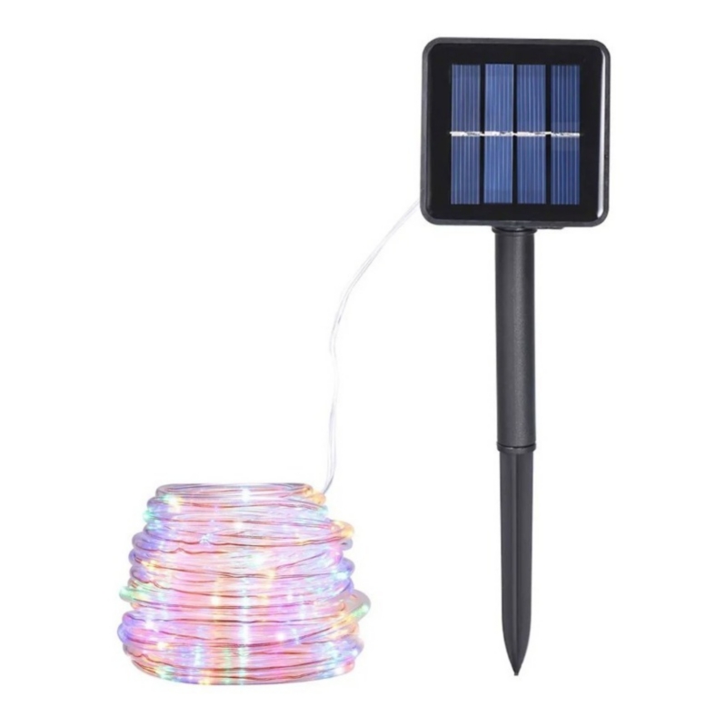 Foto 5 pulgar | Guirnalda Solar En Forma De Tubo En Forma De Cadena, 10 M, 100 Luces Led Multicolores - Venta Internacional.